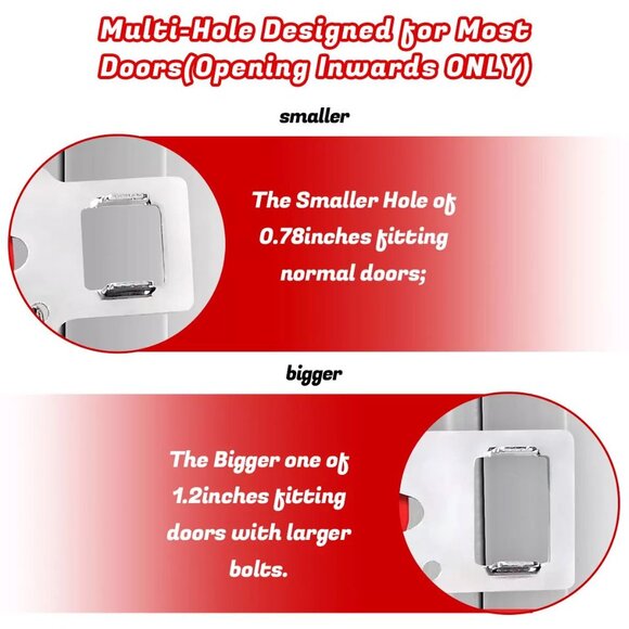 NEW!! Portable Door Lock - Travel, Door Lock Self-Defense Security Device Safety - Picture 5 of 8